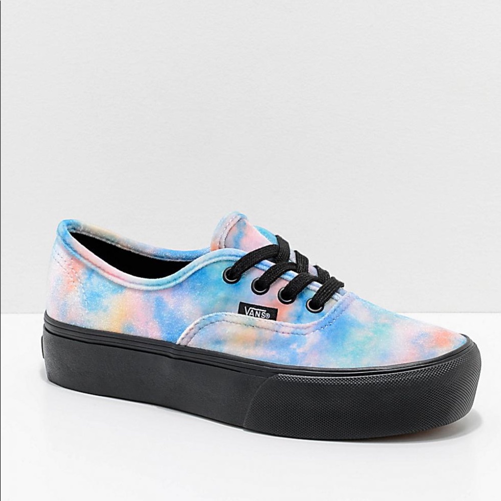 Vans Tie Dye Velvet Platform Shoes